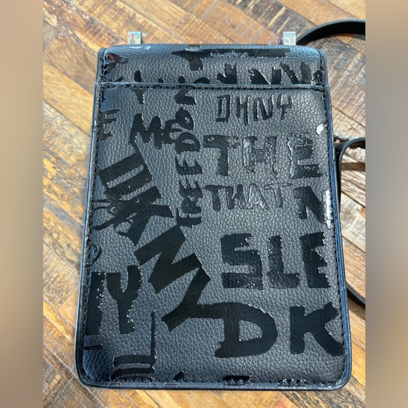 DKNYC Black Crossbody Bag with Silver Accents - Picture 3 of 6